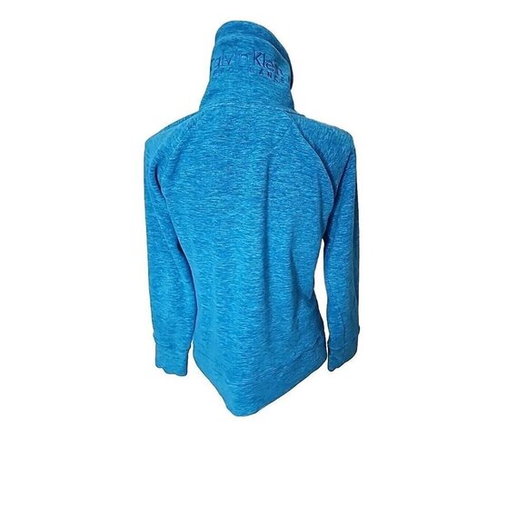 Calvin Klein Performance Jacket Blue Fleece Zip Pockets Quick Dry Women's Large - Picture 6 of 11